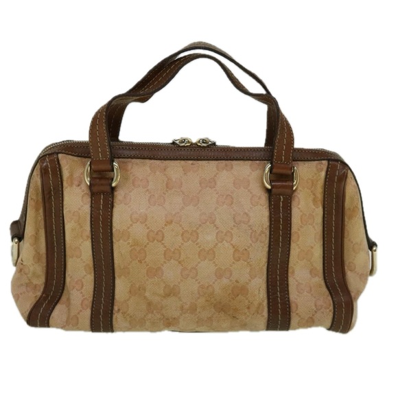 GUCCI GG Crystal Canvas Hand Bag Coated Canvas Brown 181487 Auth 60263 - Picture 2 of 16